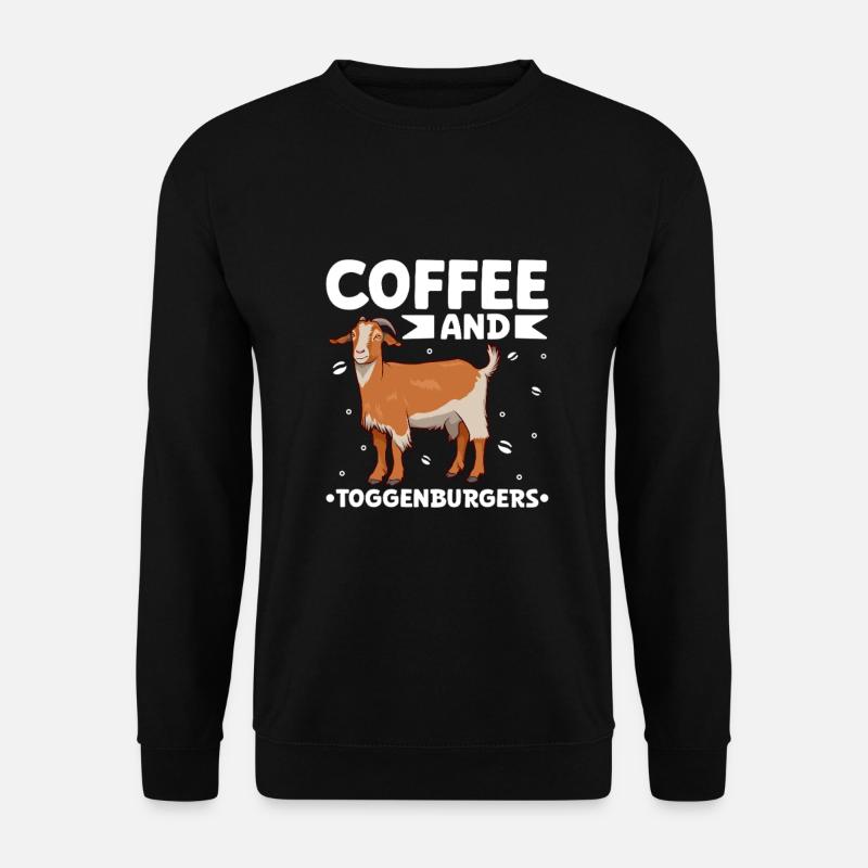 Kaffee und Toggenburger Ziege - Unisex Pullover - Schwarz