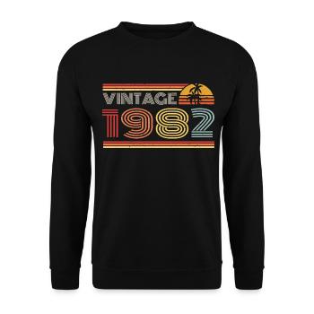 1982 Tenue d’anniversaire en édition limitée 1982 Vintag - Sweat-shirt Unisexe - noir - Devant - Alina (178cm) & Michal (187cm)