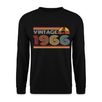 1966 Limited Edition Geburtstag Outfit 1966 vintag - Unisex Pullover - Schwarz - Vorne - Alina (178cm) & Michal (187cm)