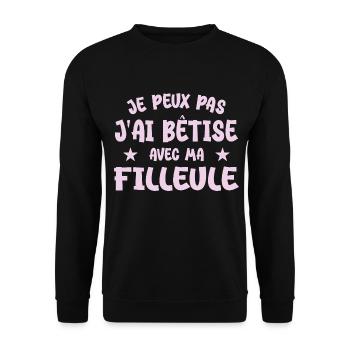 I can't I messed up with my goddaughter - Unisex Sweatshirt - black - Front - Alina (178cm) & Michal (187cm)