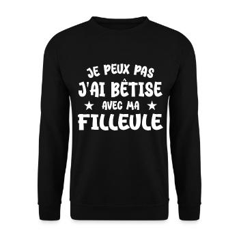 Ich kann es nicht, ich habe es mit meiner Patentochter vermasselt - Unisex Pullover - Schwarz - Vorne - Alina (178cm) & Michal (187cm)