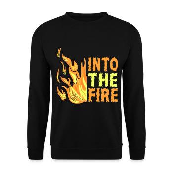 Into the Fire - In flames - Unisex Sweatshirt - black - Front - Alina (178cm) & Michal (187cm)