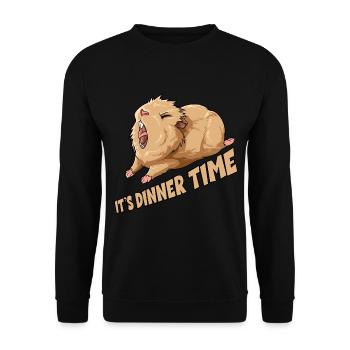 Meerschweinchen It's Dinner Time - Unisex Pullover - Schwarz - Vorne - Alina (178cm) & Michal (187cm)