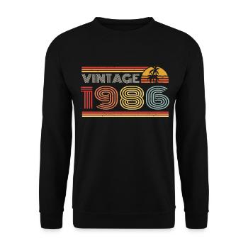 1986 Limited Edition Geburtstag Outfit 1986 vintag - Unisex Pullover - Schwarz - Vorne - Alina (178cm) & Michal (187cm)
