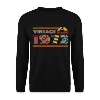 1973 Tenue d’anniversaire en édition limitée 1973 Vintag - Sweat-shirt Unisexe - noir - Devant - Alina (178cm) & Michal (187cm)