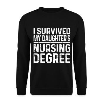 I graduated from nursing school - Unisex Sweatshirt - black - Front - Alina (178cm) & Michal (187cm)