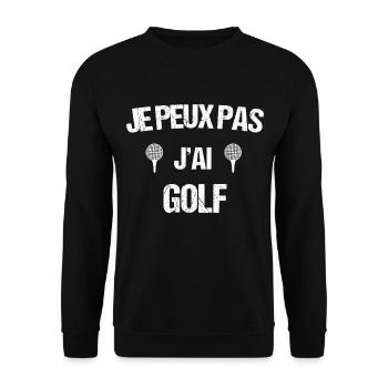 Je peux pas j ai golf - Sweat-shirt Unisexe - noir - Devant - Alina (178cm) & Michal (187cm)