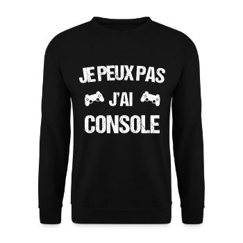 Je peux pas j ai console - Sweat-shirt Unisexe - noir - Devant - Alina (178cm) & Michal (187cm)