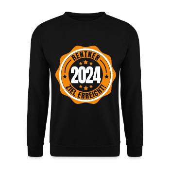 Rentner 2024 Ziel erreicht Ruhestand Pension - Unisex Pullover - Schwarz - Vorne - Alina (178cm) & Michal (187cm)