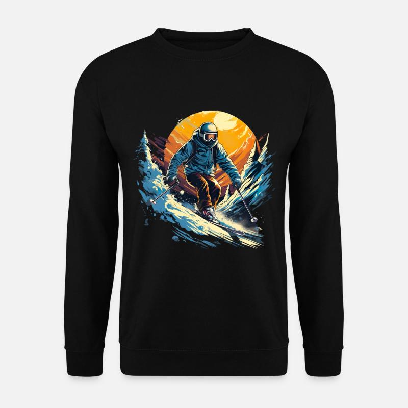 Skifahren Winterspaß - Unisex Pullover - Schwarz