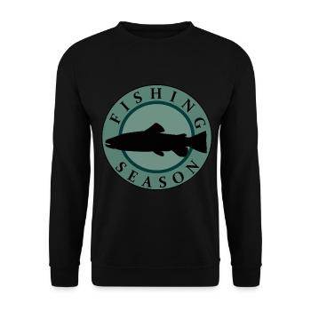 Fishing, Fishing Hook, Men, Funny, Fishing, Fish - Unisex Sweatshirt - black - Front - Alina (178cm) & Michal (187cm)