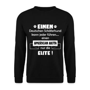 American Akita - American Akita - Unisex Pullover - Schwarz - Vorne - Alina (178cm) & Michal (187cm)