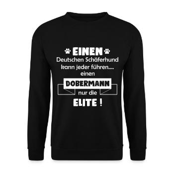 Dobermann Hund - Dobermann - Unisex Pullover - Schwarz - Vorne - Alina (178cm) & Michal (187cm)