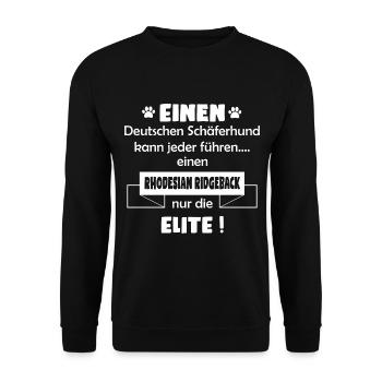 Rhodesian Ridgeback - Unisex Pullover - Schwarz - Vorne - Alina (178cm) & Michal (187cm)