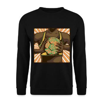 Joueur de handball Tenue de ballon de handball Joueur de handball - Sweat-shirt Unisexe - noir - Devant - Alina (178cm) & Michal (187cm)