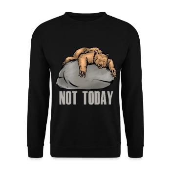 Bären Office Heute Nicht Kollege Motivation Bär - Unisex Pullover - Schwarz - Vorne - Alina (178cm) & Michal (187cm)