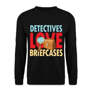 Detectives Love Briefcases - Unisex Pullover - Schwarz - Vorne - Alina (178cm) & Michal (187cm)
