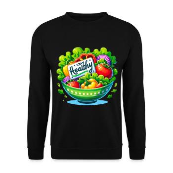 Gesunde Salat-Inspiration für einen Salatesser - Unisex Pullover - Schwarz - Vorne - Alina (178cm) & Michal (187cm)
