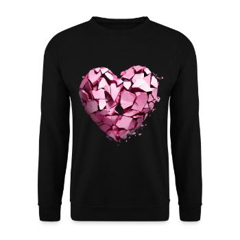 Valentinstag Herz Liebe Liebesbeweis Gefühle - Unisex Pullover - Schwarz - Vorne - Alina (178cm) & Michal (187cm)