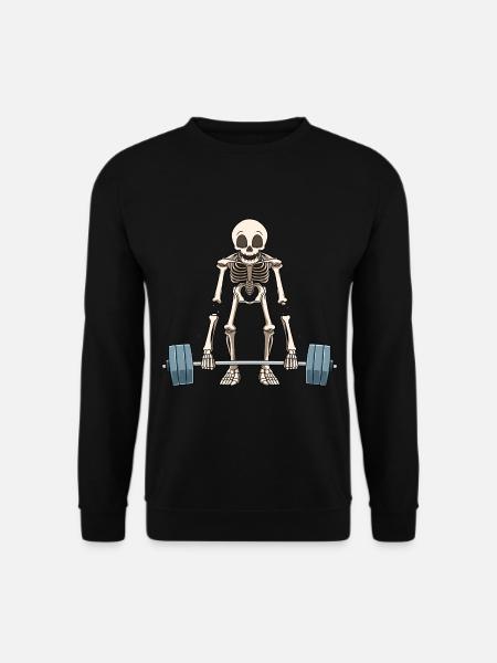 Funny skeleton weightlifting - Unisex Sweatshirt - black
