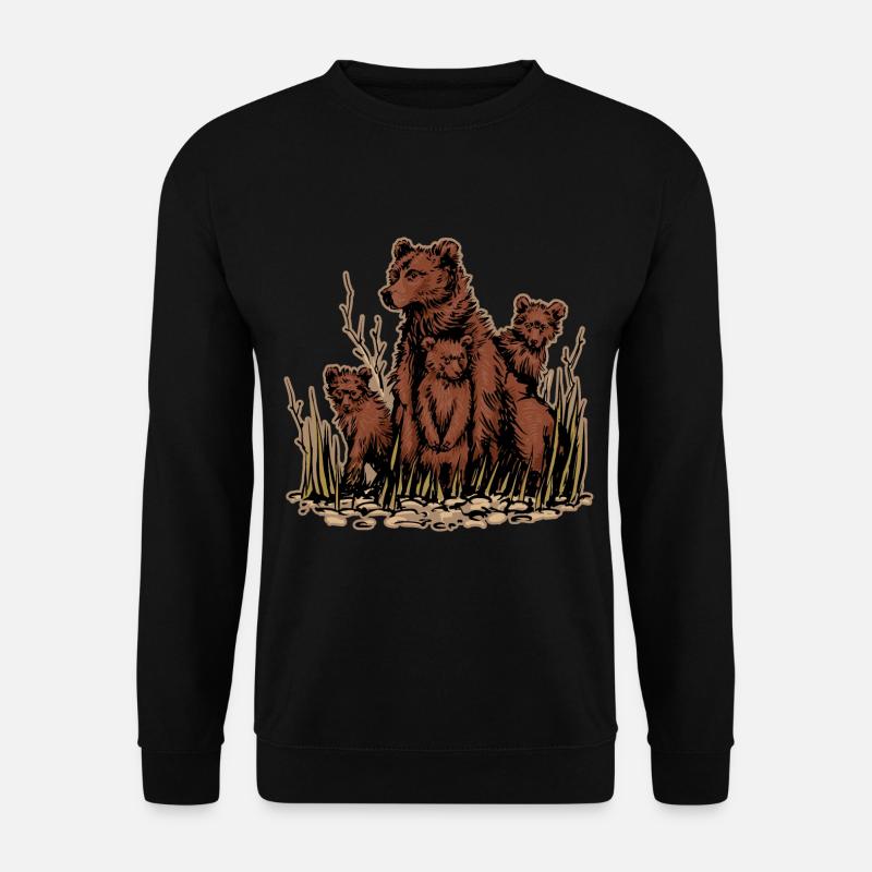 Braunbär Kopf Bär Motiv für Braunbären Team oder - Unisex Pullover - Schwarz