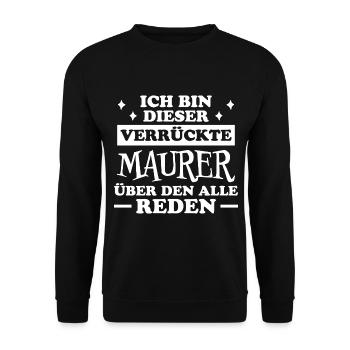 Maurer Lustiger Spruch Baustelle Maurer Geschenk - Unisex Pullover - Schwarz - Vorne - Alina (178cm) & Michal (187cm)
