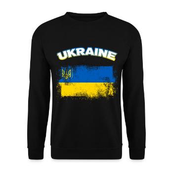 Ukraine - Unisex Pullover - Schwarz - Vorne - Alina (178cm) & Michal (187cm)