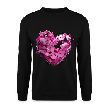 Valentinstag Herz Liebe Liebesbeweis Gefühle - Unisex Pullover - Schwarz - Vorne - Alina (178cm) & Michal (187cm)