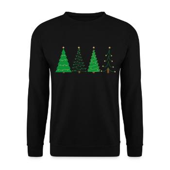 Tannenbaum Tanne Weihnachten Feier Geschenk Freund - Unisex Pullover - Schwarz - Vorne - Alina (178cm) & Michal (187cm)