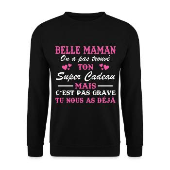 Belle maman - Sweat-shirt Unisexe - noir - Devant - Alina (178cm) & Michal (187cm)