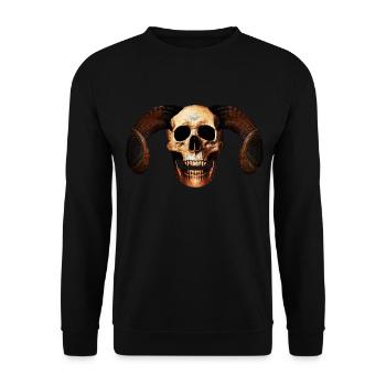 Crâne de bélier - Sweat-shirt Unisexe - noir - Devant - Alina (178cm) & Michal (187cm)