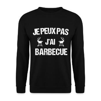 Je peux pas j ai barbecue humour drôle - Sweat-shirt Unisexe - noir - Devant - Alina (178cm) & Michal (187cm)