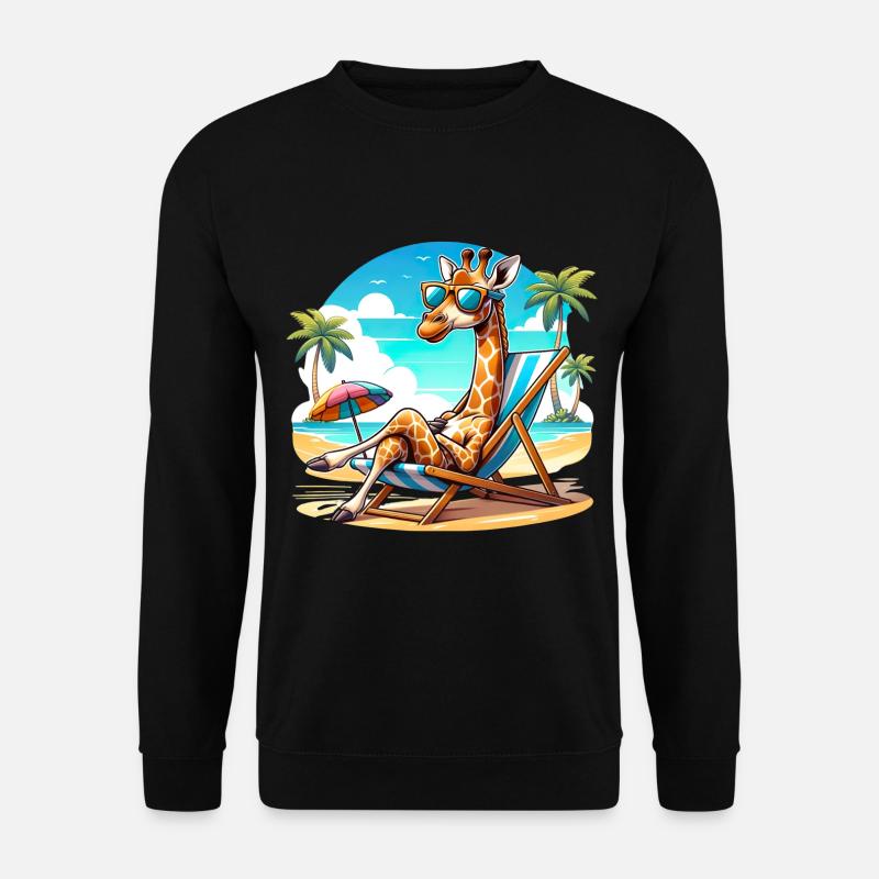 Urlaub Glückseligkeit Giraffe Faul für einen - Unisex Pullover - Schwarz