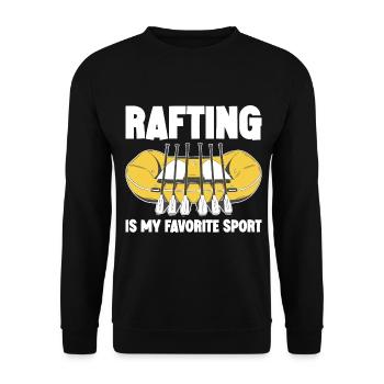 Le rafting est mon sport préféré en bateau dans les montagnes - Sweat-shirt Unisexe - noir - Devant - Alina (178cm) & Michal (187cm)