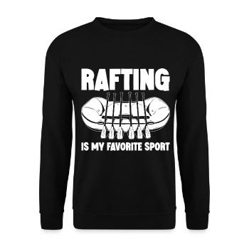 Le rafting est mon sport préféré en bateau dans les montagnes - Sweat-shirt Unisexe - noir - Devant - Alina (178cm) & Michal (187cm)