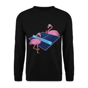 Tischtennis Outfit Damen Katze - Unisex Pullover - Schwarz - Vorne - Alina (178cm) & Michal (187cm)