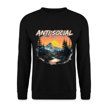 Antisozial Wandern Wanderung für eine Wanderer - Unisex Pullover - Schwarz - Vorne - Alina (178cm) & Michal (187cm)