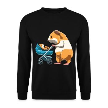 Cochon d’Inde Mama Poussette Cochon d’Inde - Sweat-shirt Unisexe - noir - Devant - Alina (178cm) & Michal (187cm)