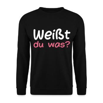 Weißt du was Bruder Nachwuchs - Unisex Pullover - Schwarz - Vorne - Alina (178cm) & Michal (187cm)