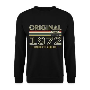 Original 1972 Vintage rétro anniversaire Vintage - Sweat-shirt Unisexe - noir - Devant - Alina (178cm) & Michal (187cm)