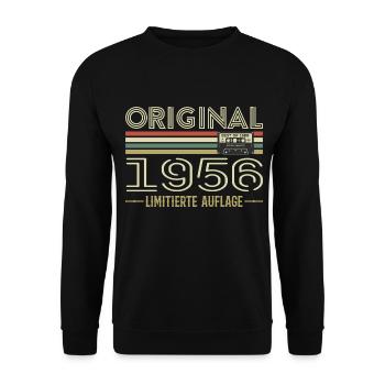 Original 1956 Jahrgang Retro Geburtstag Vintage - Unisex Sweatshirt - black - Front - Alina (178cm) & Michal (187cm)