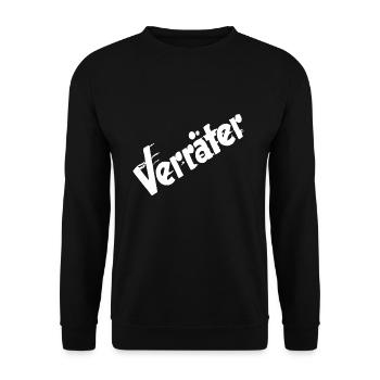 Verräter Betrüger verraten gepetzt - Unisex Pullover - Schwarz - Vorne - Alina (178cm) & Michal (187cm)