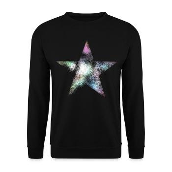 Rainbow star / VINTAGE mother of pearl - Unisex Sweatshirt - black - Front - Alina (178cm) & Michal (187cm)