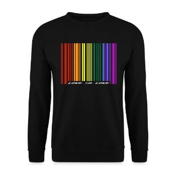 Love is Love / Gay / Pride / LGBT / Geschenkidee - Unisex Pullover - Schwarz - Vorne - Alina (178cm) & Michal (187cm)