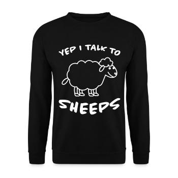 Schaf Lustige Spruch Schafe Lamm Landwirt Geschenk - Unisex Pullover - Schwarz - Vorne - Alina (178cm) & Michal (187cm)