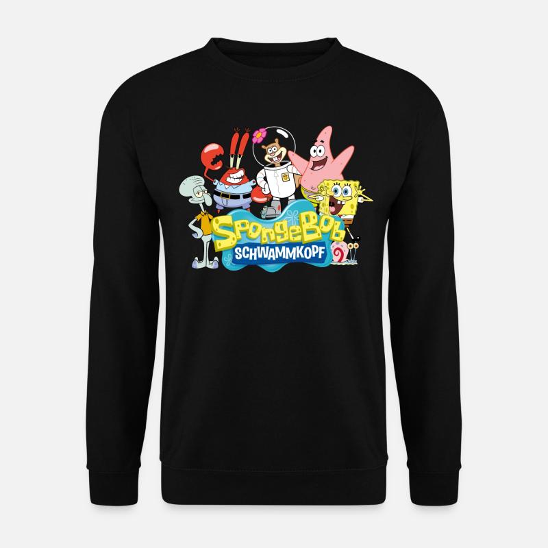 SpongeBob Schwammkopf Logo Patrick Thaddäus Krabs - Unisex Pullover - Schwarz