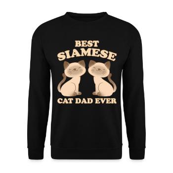 Siamese Spruch Katze Papa Lustige Siamese Geschenk - Unisex Pullover - Schwarz - Vorne - Alina (178cm) & Michal (187cm)