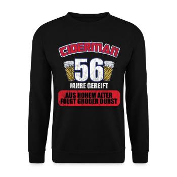 Ciderman 56 Jahre Geburtstag Apfelwein Äppelwoi - Unisex Pullover - Schwarz - Vorne - Alina (178cm) & Michal (187cm)