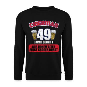 Ciderman 49 Jahre Geburtstag Apfelwein Äppelwoi - Unisex Pullover - Schwarz - Vorne - Alina (178cm) & Michal (187cm)