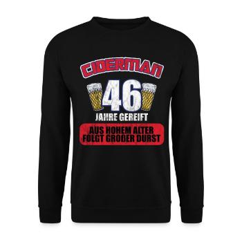 Ciderman 46 Jahre Geburtstag Apfelwein Äppelwoi - Unisex Pullover - Schwarz - Vorne - Alina (178cm) & Michal (187cm)
